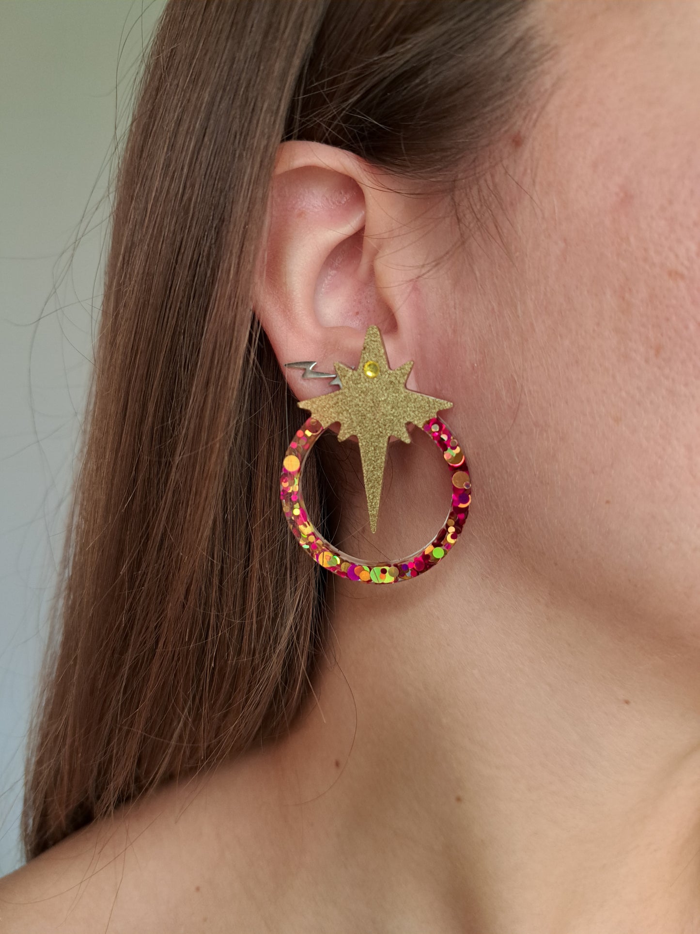 Pendientes Stela fucsia