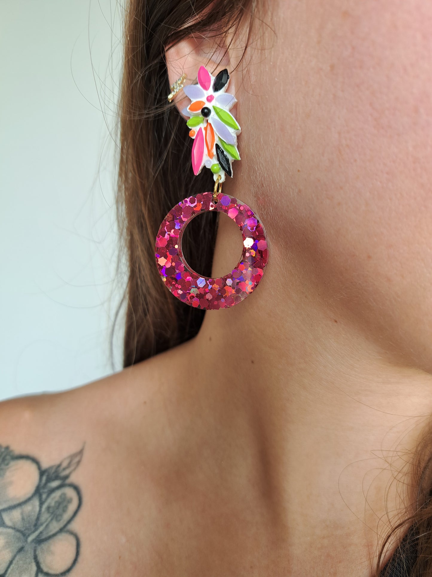 Pendientes Triana fucsia