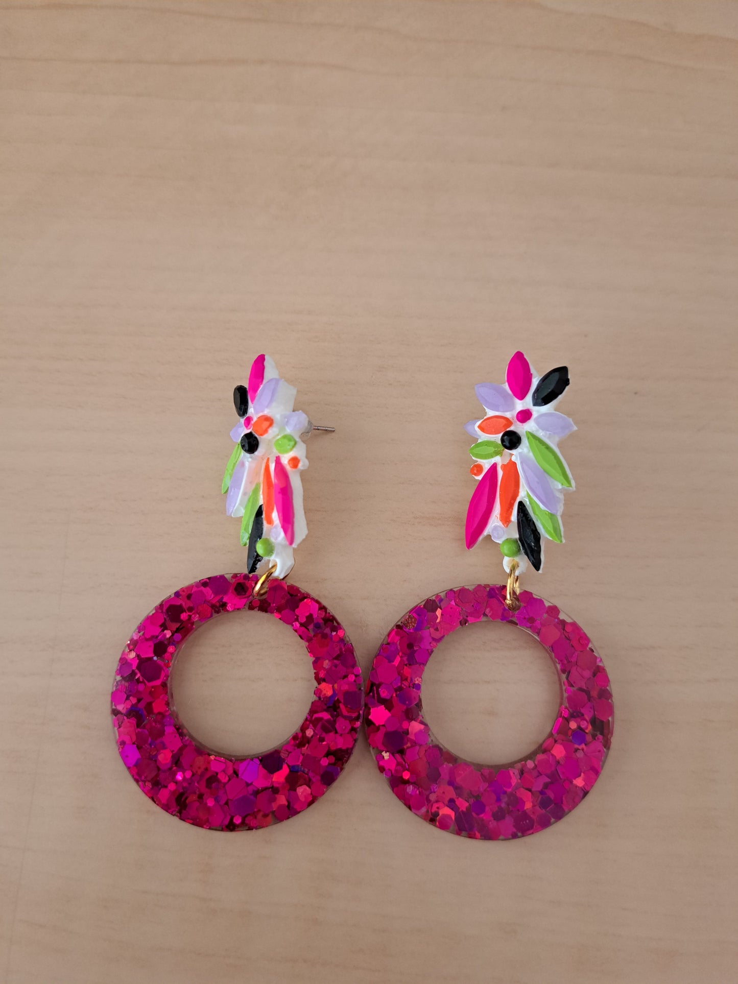 Pendientes Triana fucsia