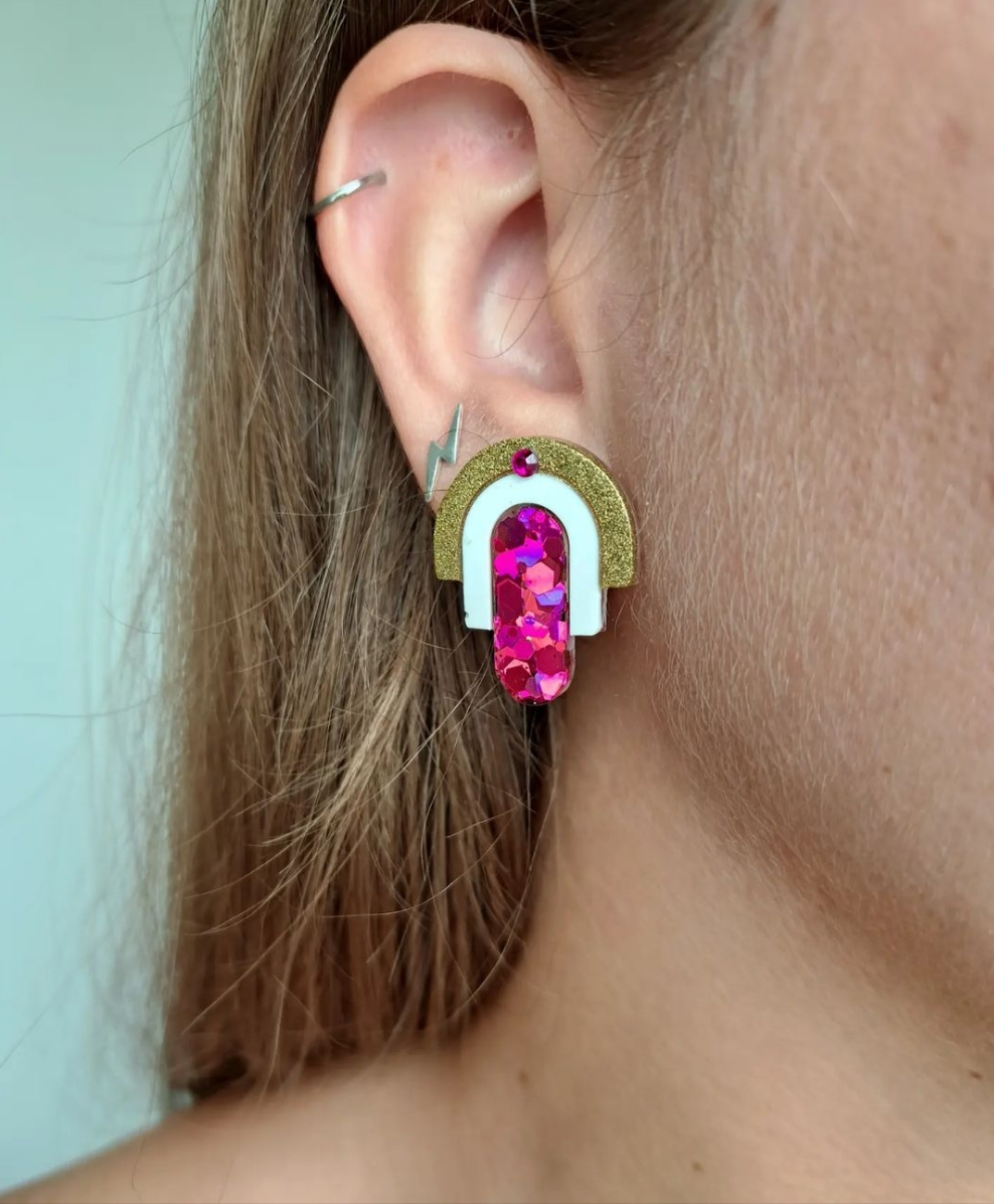 Pendientes Micro fucsia